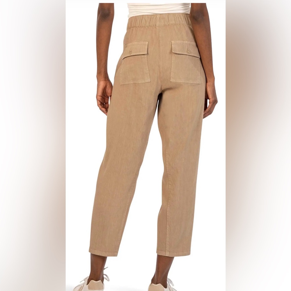 Kut from the Kloth light Brown linen blend cropped pants - Picture 2 of 9